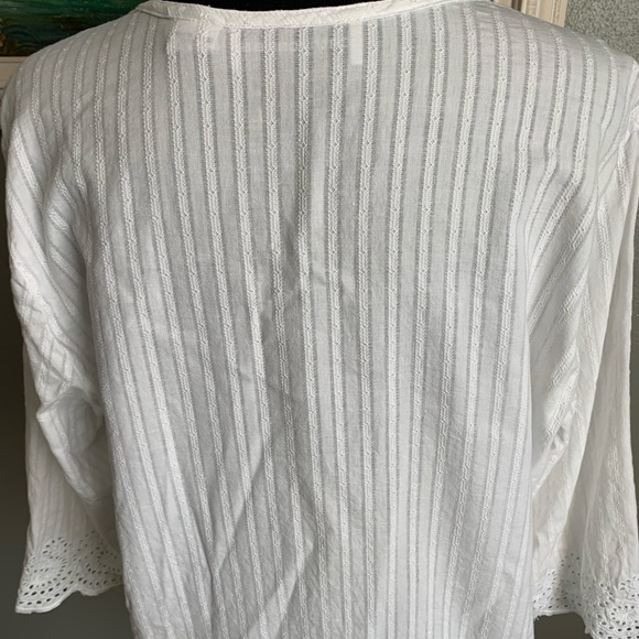 Cathy Daniels women’s 100% Cotton White Blouse Size Medium - Picture 4 of 17